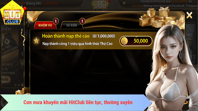 Cơn mưa khuyến mãi HitClub liên tục, thường xuyên